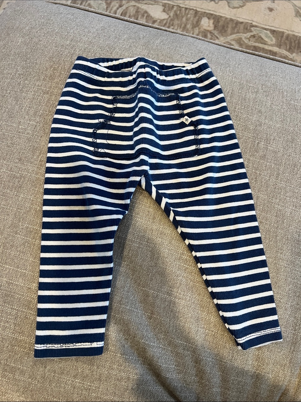 Zara Navy and White Striped Kids Leggings